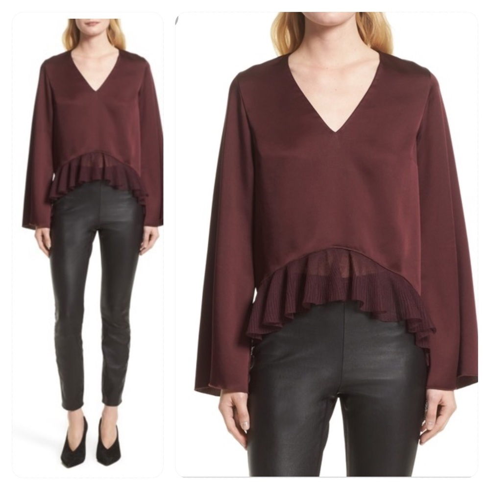 NWT! Elizabeth and James Heath Ruffle Hem Top